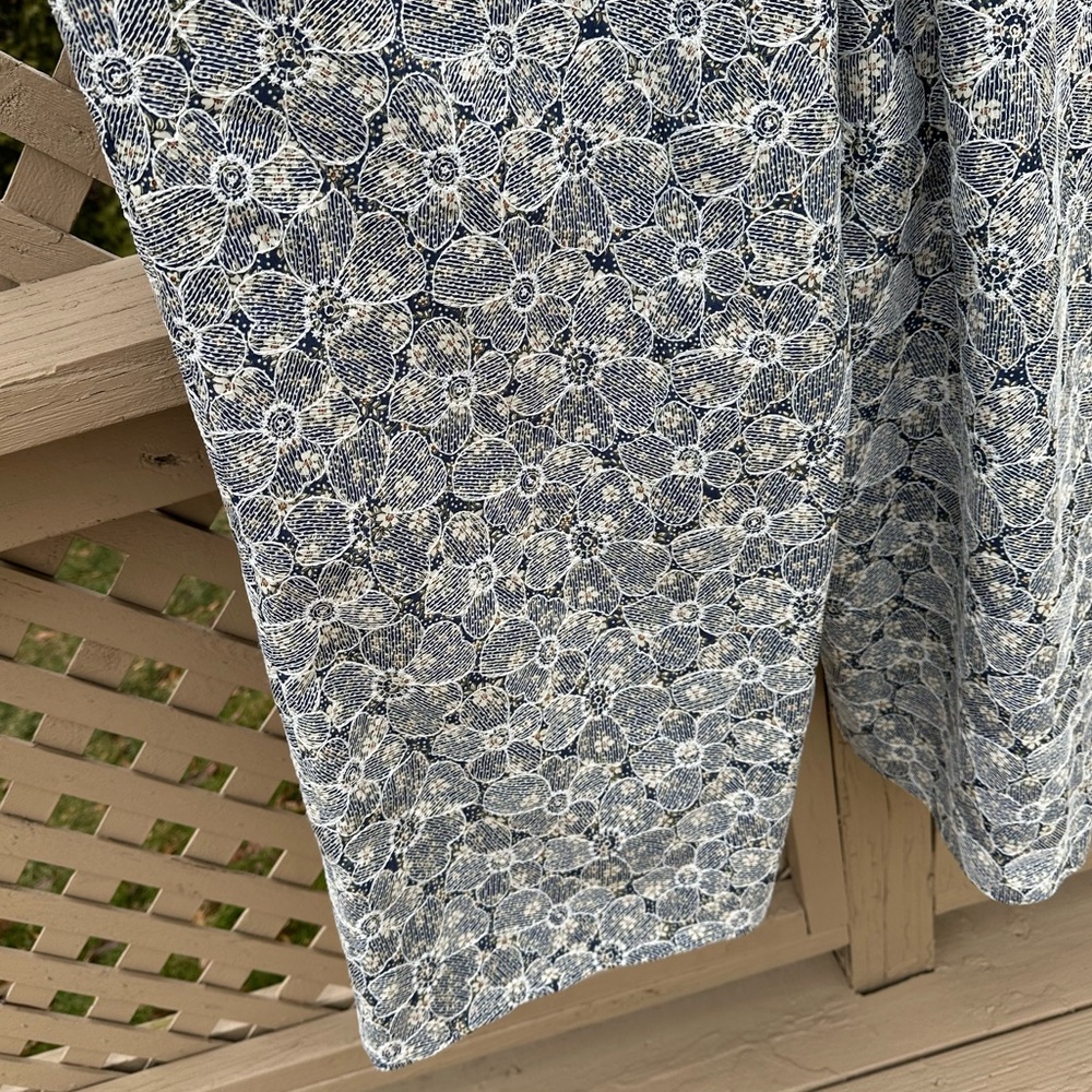 Adelyn Rae Floral Print Cutout Jumpsuit in Blue and White - Picture 6 of 7